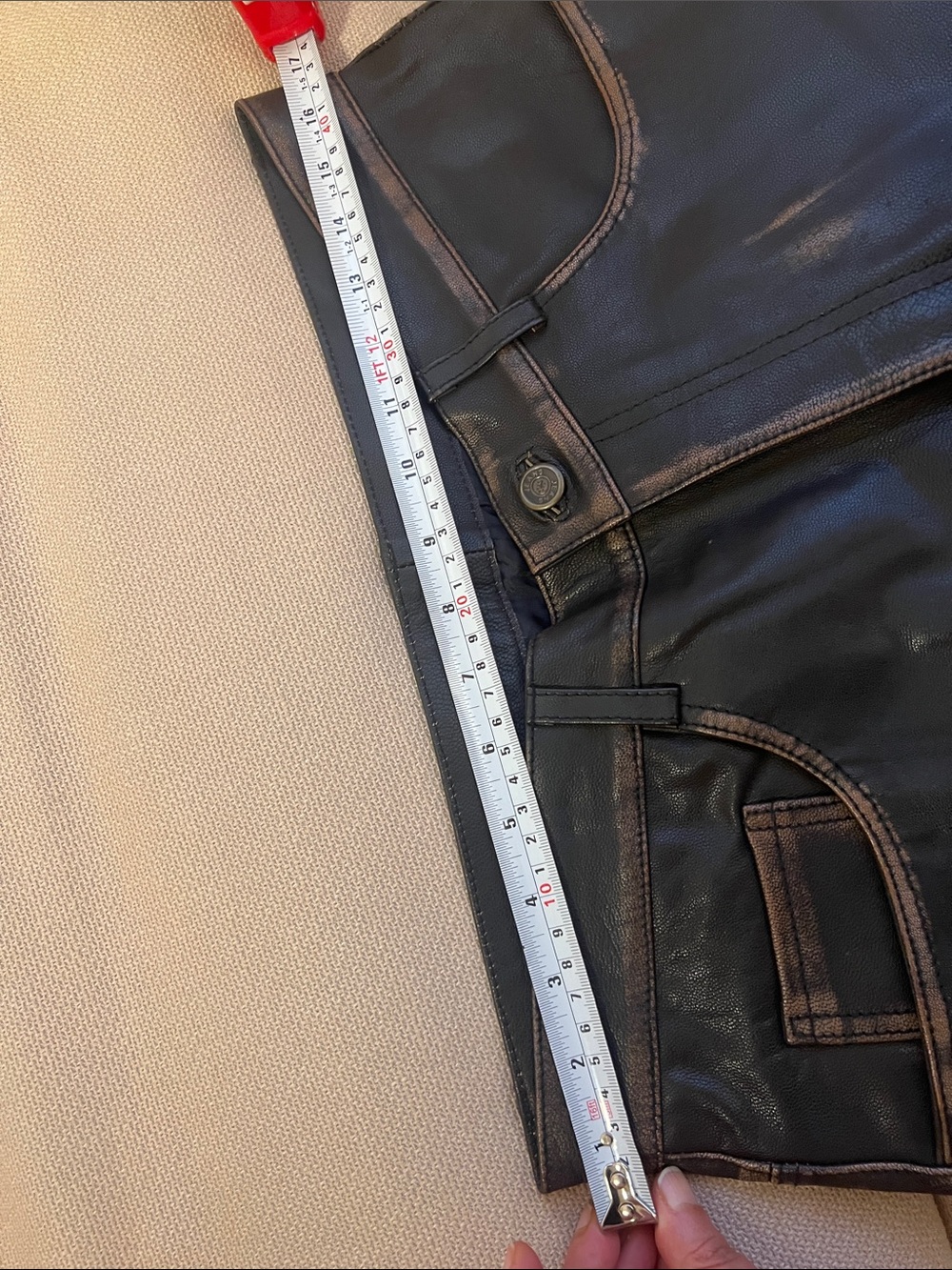 Men’s 100% Genuine Dark Brown Leather Pants - Picture 6 of 11